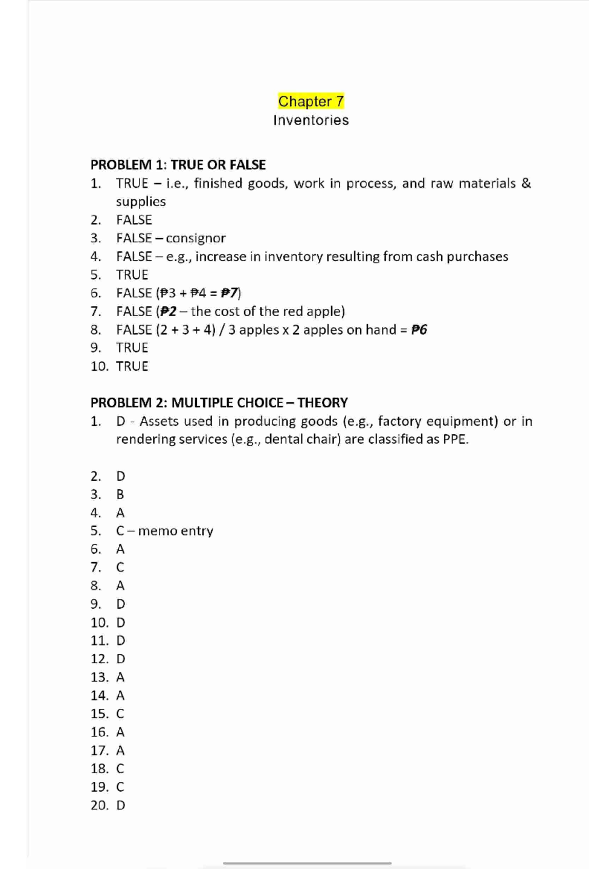 IA1A Sol Man Millan CHAP 7: Inventory Problems & Solutions - Studocu