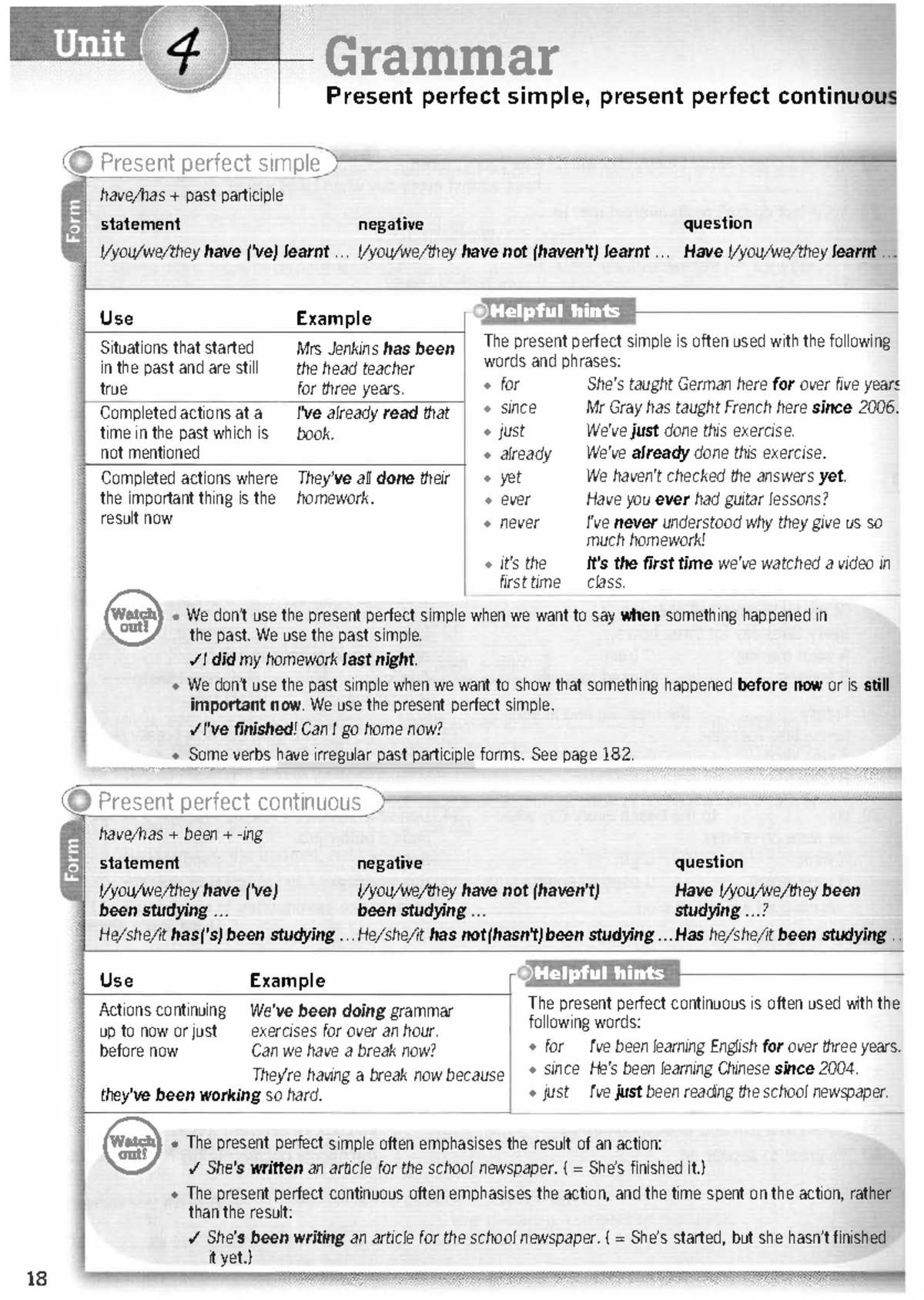 Unit 4 - Present Perfect Simple & Continuous Notes - Studocu