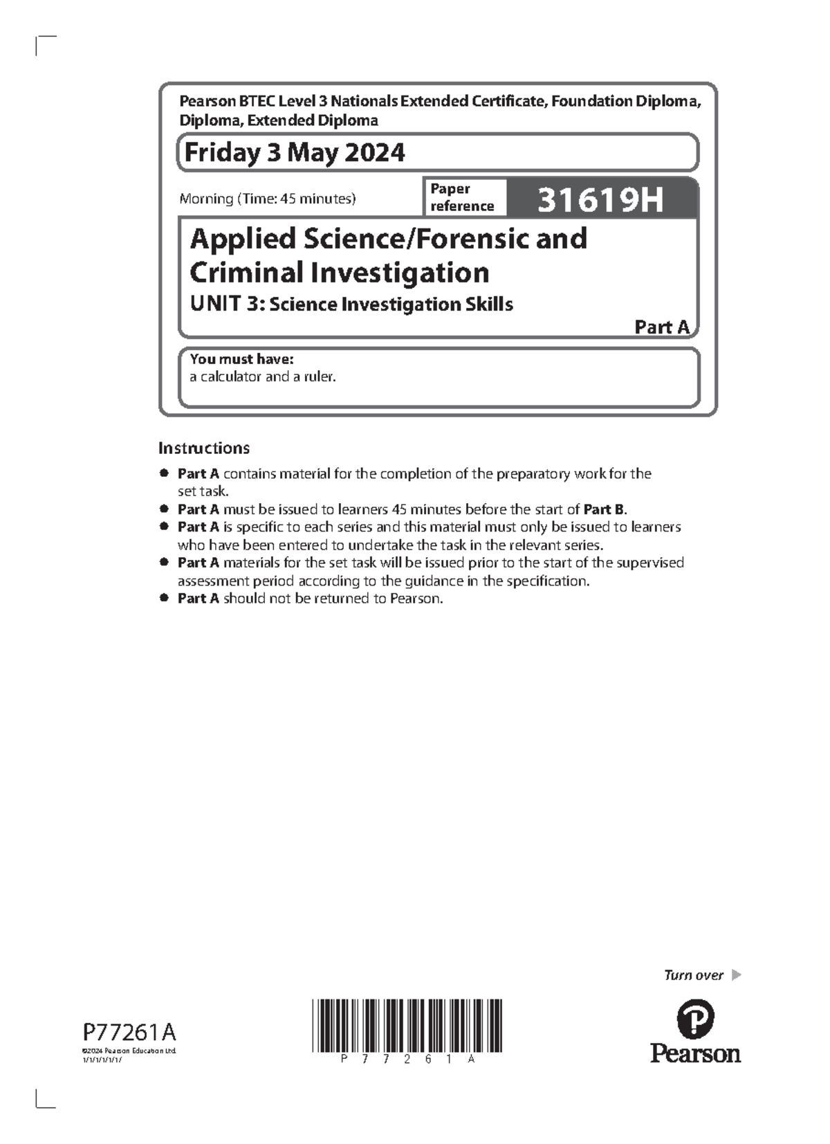 Applied Science Unit 3: Investigation of Tea Diffusion Properties - June 2024 - Document Preview