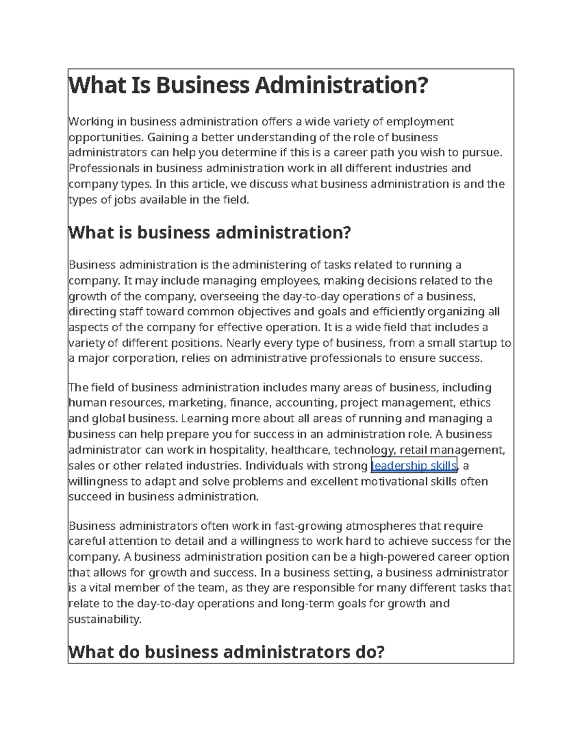 Business Administration Overview: Roles, Responsibilities & Careers ...