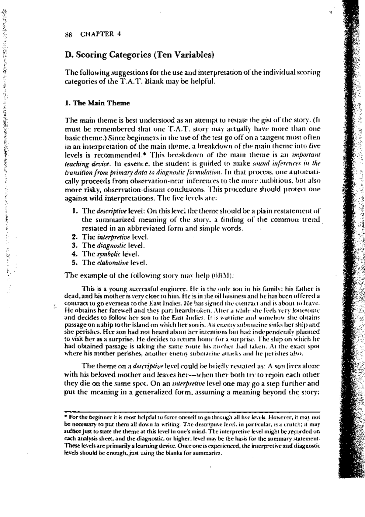 TAT Bellack Chapter 4: Scoring Categories & Interpretation Guide - Studocu