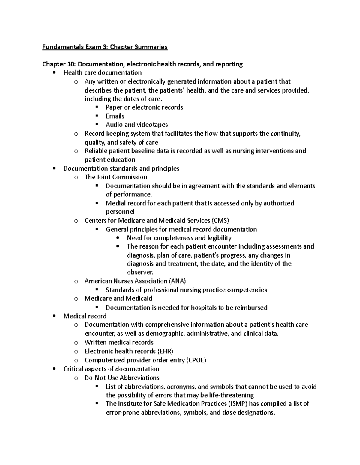 Fundamentals Exam 3 Study Guide: Key Concepts & Summaries - Studocu