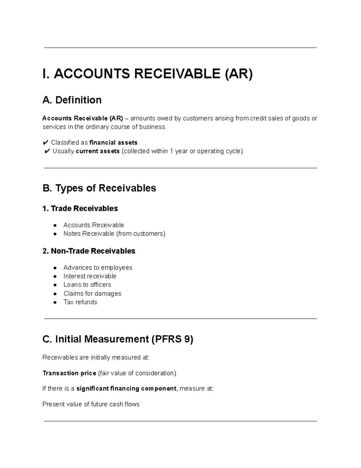 # ACC 101 - Accounts Receivable Overview and Key Concepts - Studocu