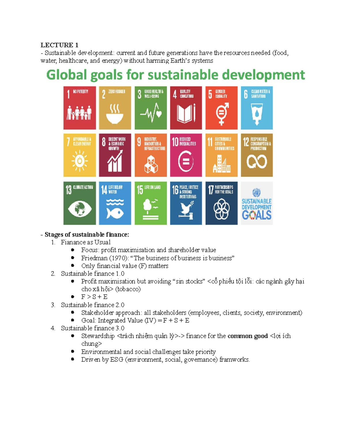 LECTURE 1: Sustainable Development & Finance for Future Generations ...