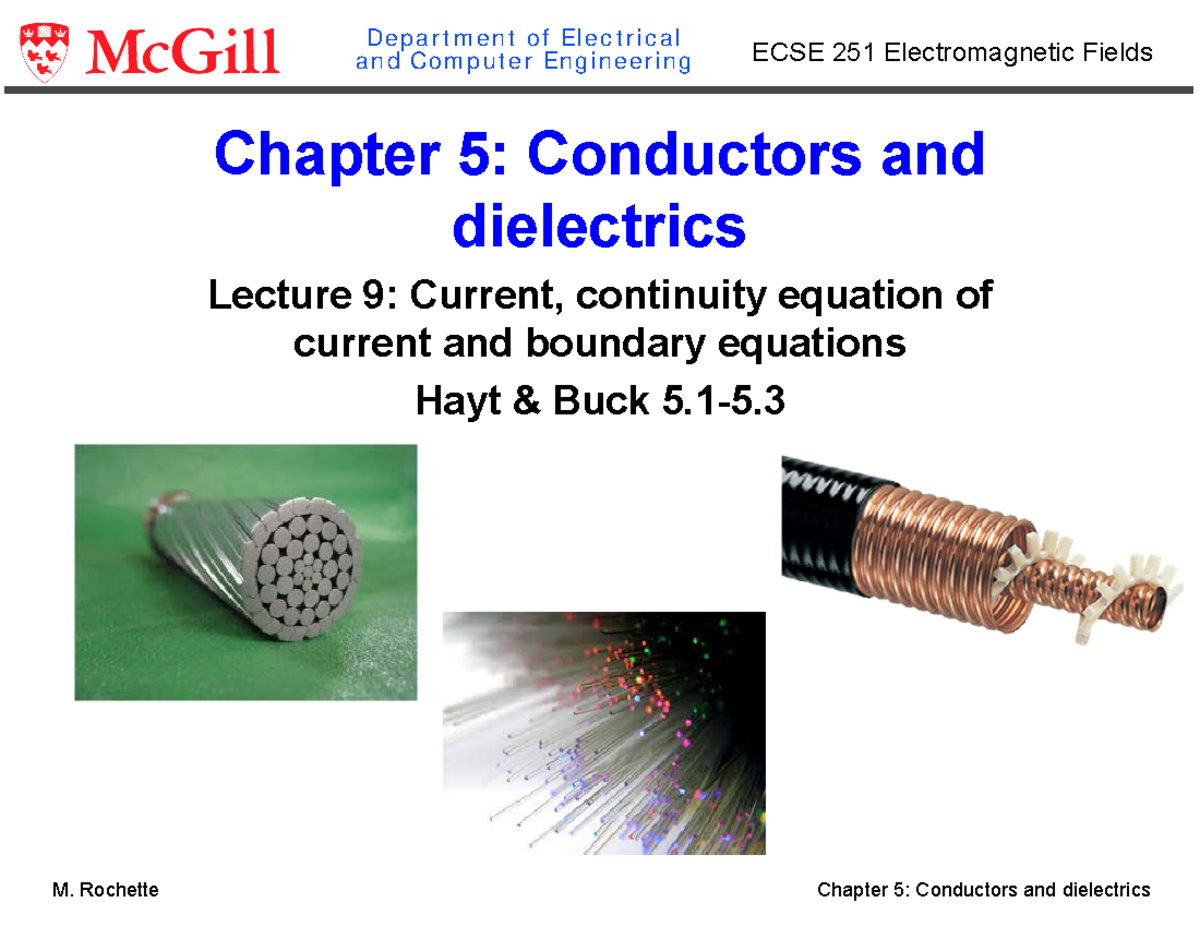 Ch5: Conductors & Dielectrics - ECSE 251 Lecture Notes - Studocu