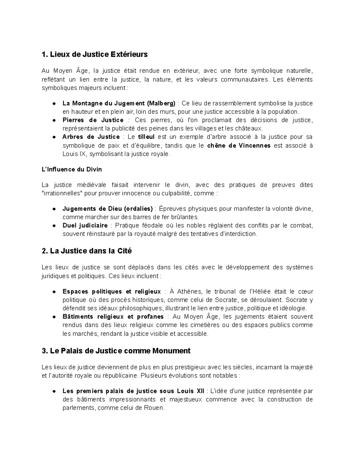 Lieux de Justice au Moyen Âge - Notes de Cours - Studocu