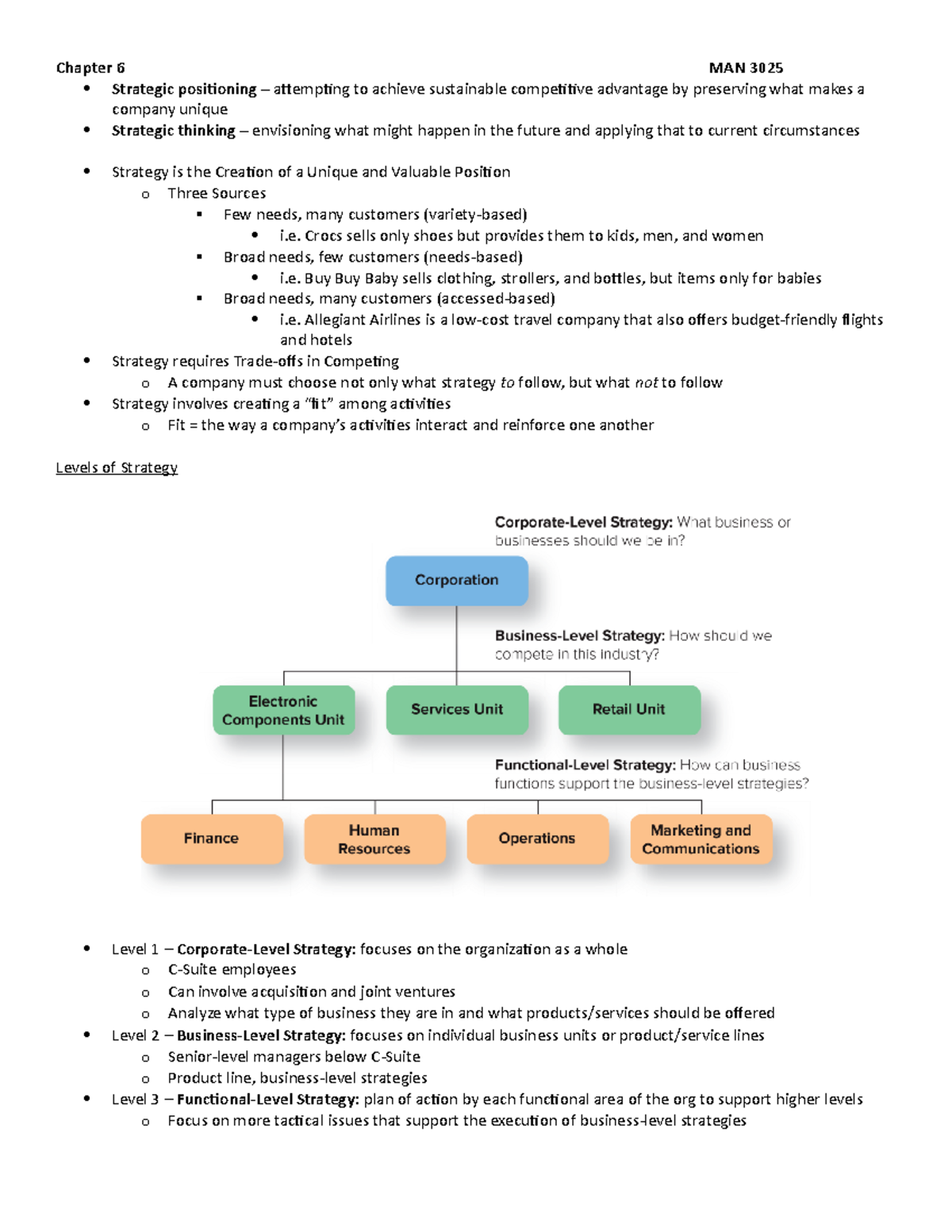 Chapter 6 - Strategic Management and Competitive Advantage - Studocu