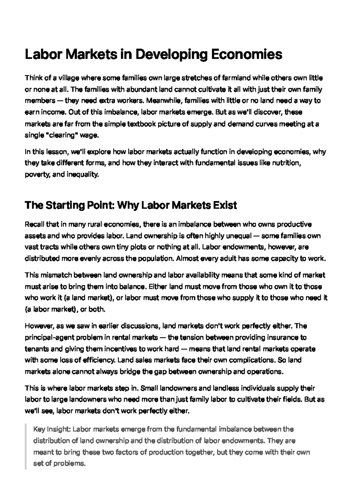 Ch 13 Unit 3 Notes: Labor Markets in Developing Economies - Studocu