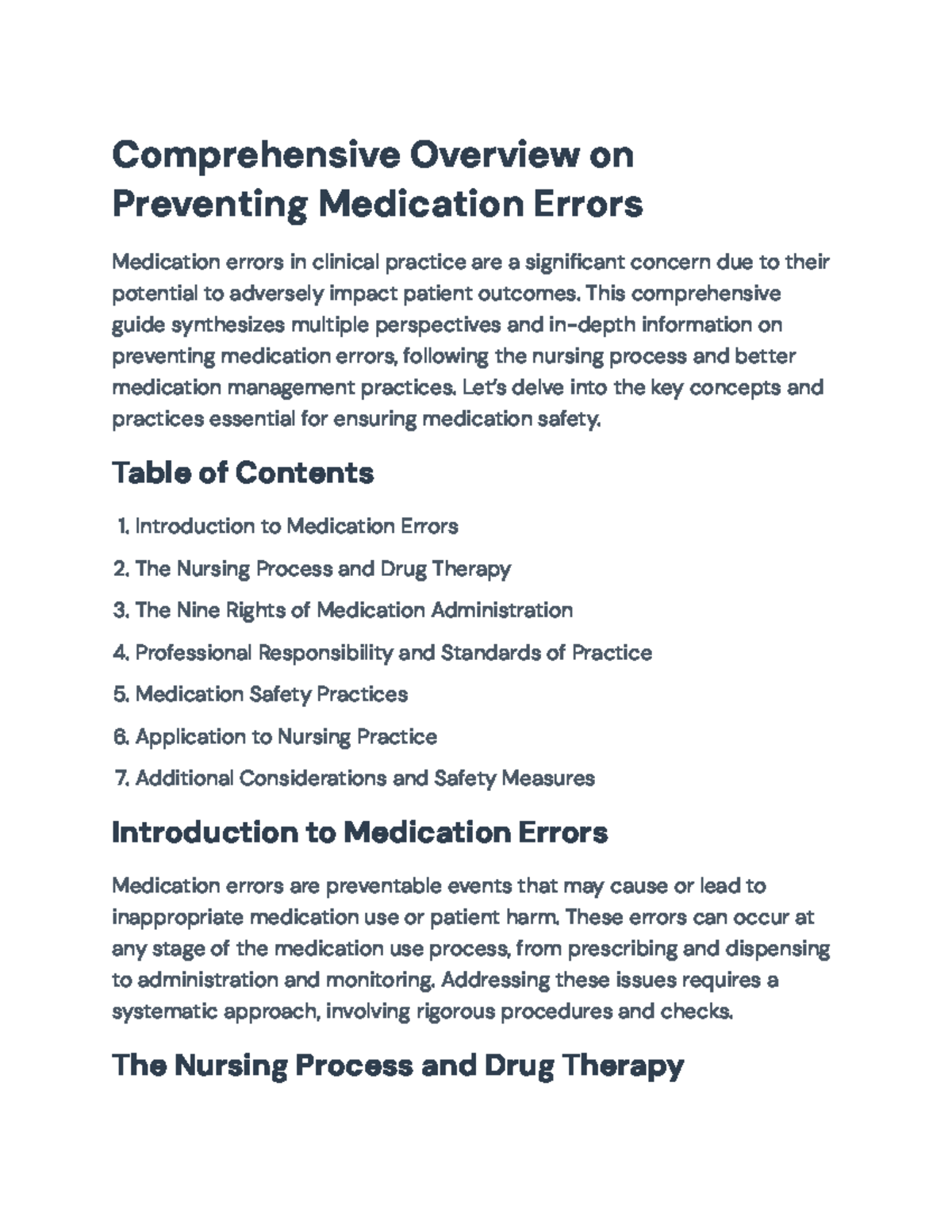 Comprehensive Guide on Preventing Medication Errors in Nursing Practice ...