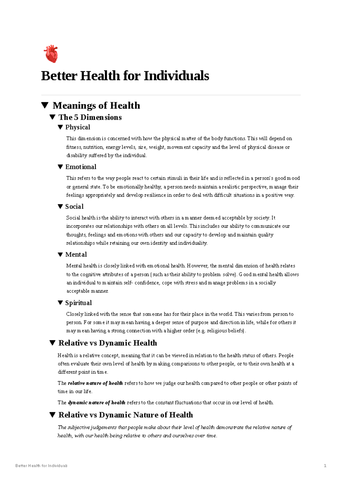 Yr 11 PDHPE Final Exam Notes: Understanding Better Health for ...