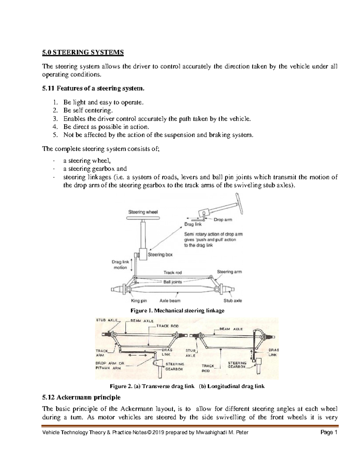 5.0 Vehicle Technology: Steering Systems Overview and Principles - Studocu
