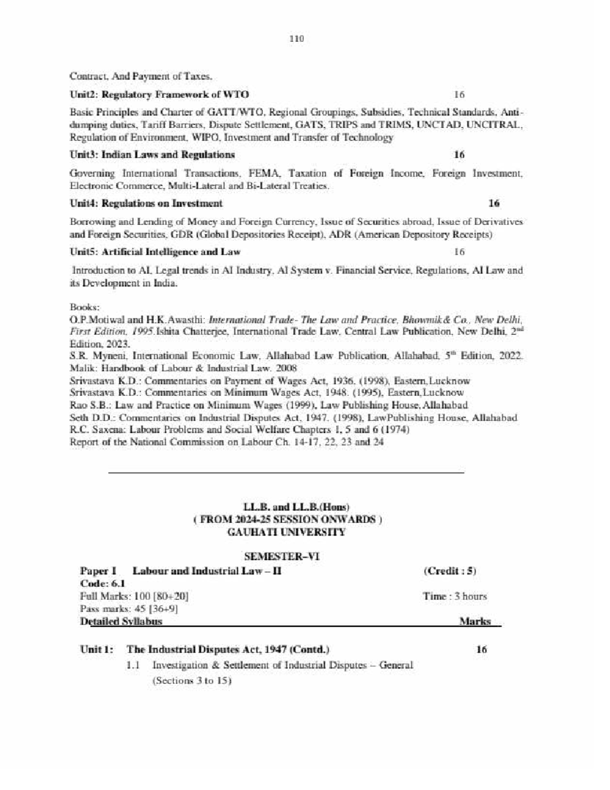 LLB 6th Semester Syllabus: Comprehensive Overview of Legal Studies ...