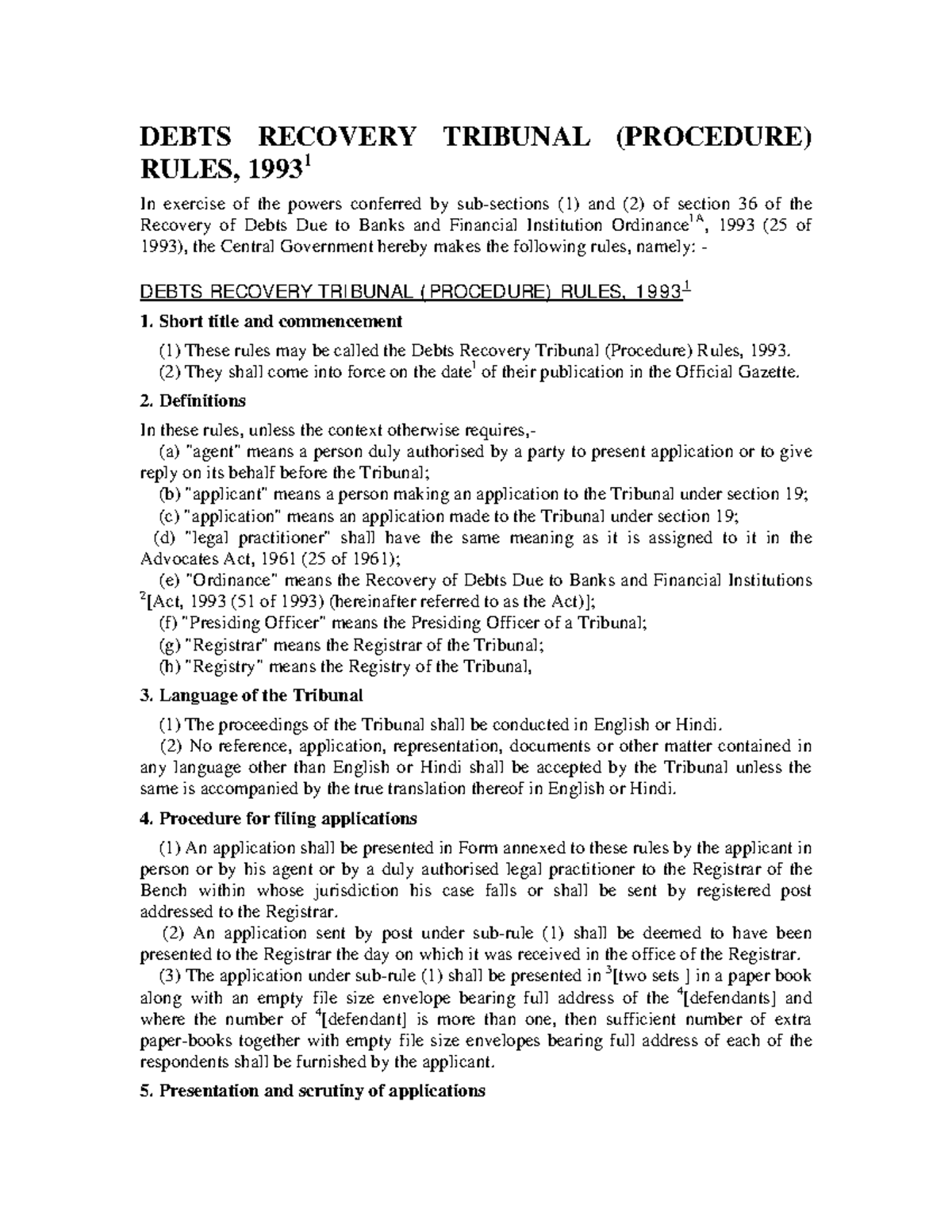 DRT-DRAT Procedure Rules Guide for 1993 Amendments - Studocu