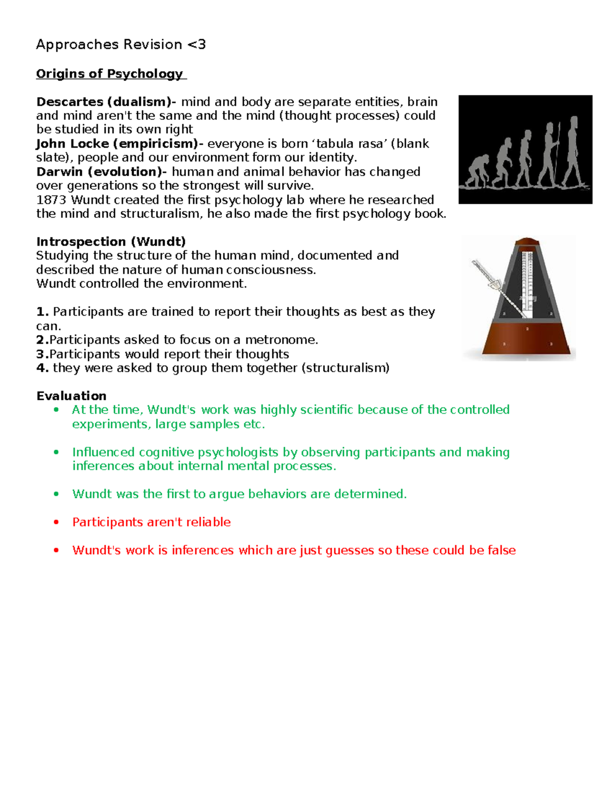 Approaches Revision: Key Theories in Psychology (PSY101) - Studocu