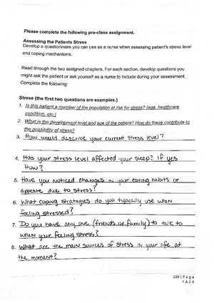 NUR 160 Week 6 PCA - Pre Class Assignment - 160 Week 6 Assignment The ...
