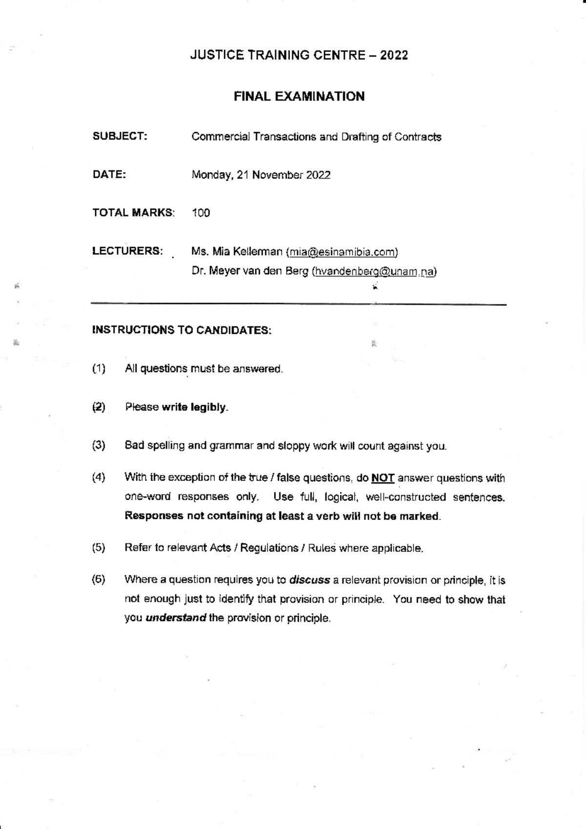 MVA Final Exam Q&A Notes - Act 10 of 2007 Insights - Studocu