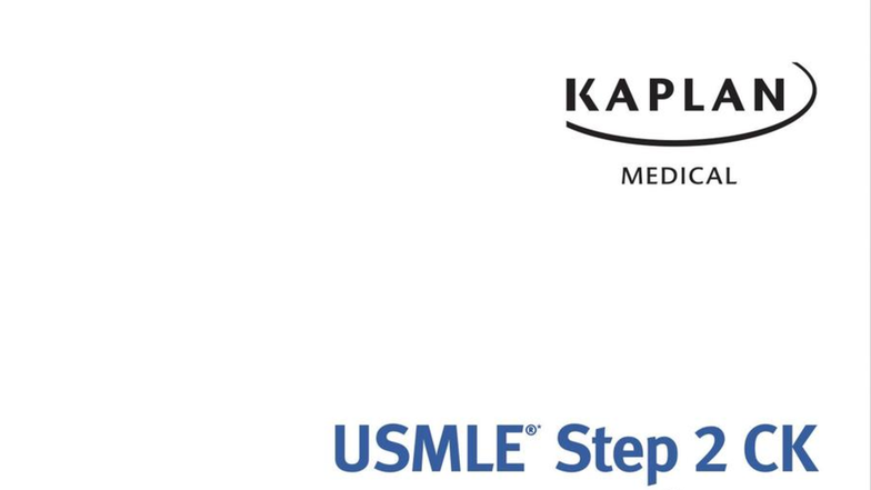 Kaplan Medical USMLE Step 2 CK Surgery Lecture Notes BL4020K - Studocu