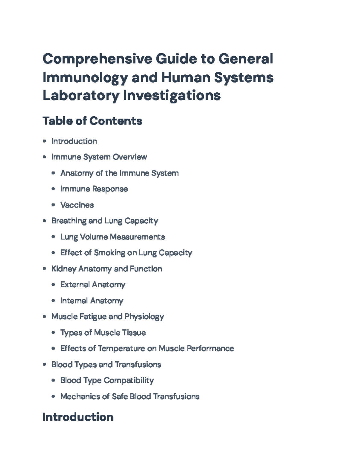 Comprehensive Guide to Immunology & Human Systems (LAB NOTES ...