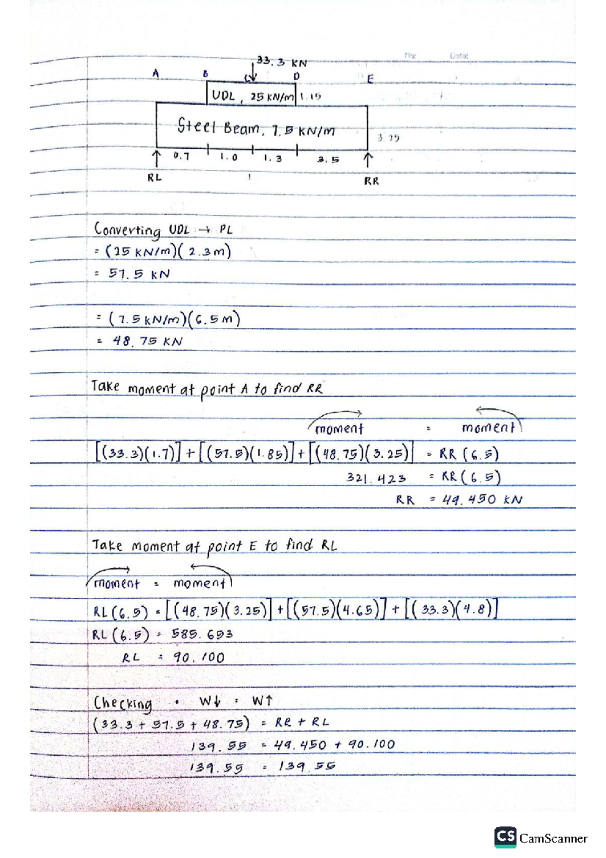CE 101: Steel Beam Analysis and Load Calculations - Studocu