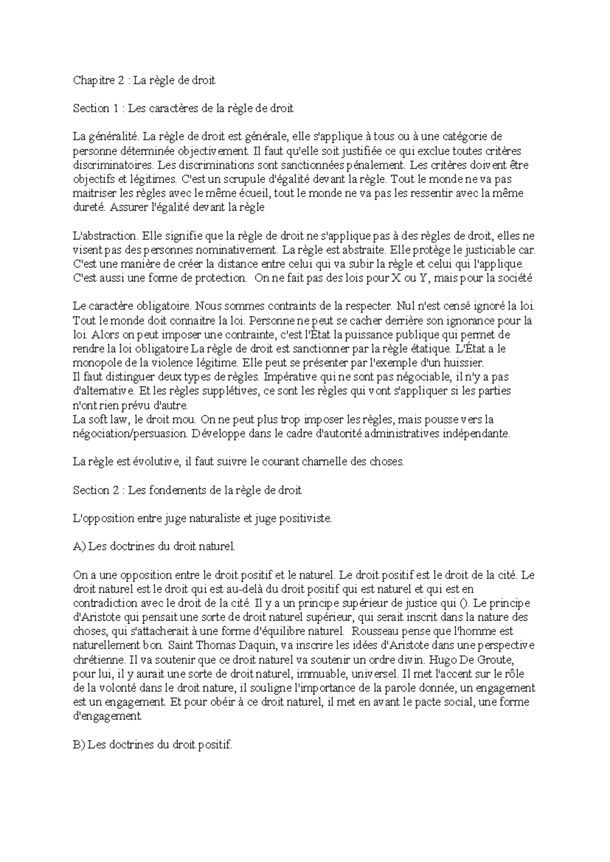 CM Introduction général au droit - Chapitre 2 : La règle de droit ...