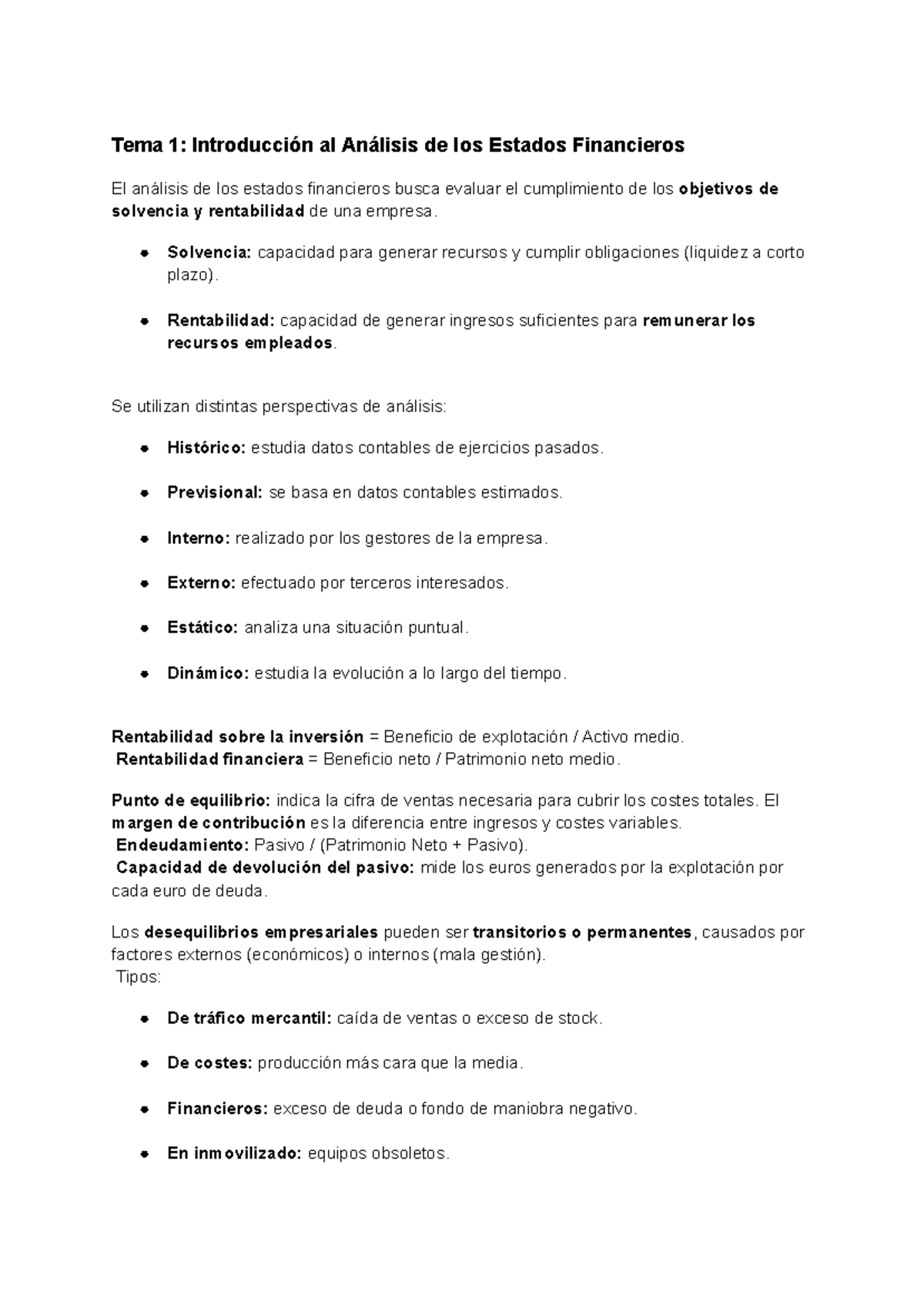 Temas 1-5: Análisis de los Estados Financieros y Cuentas Anuales - Studocu