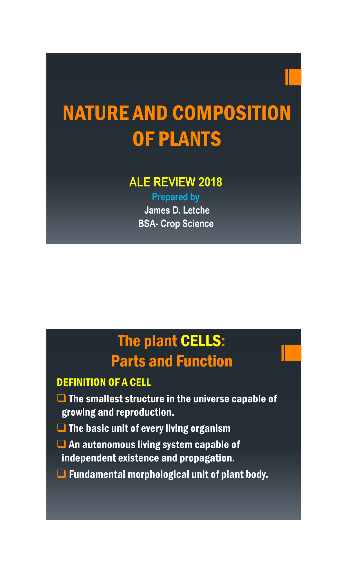 Chapter 2: Nature and Composition of Plants (Crop Science) - Studocu