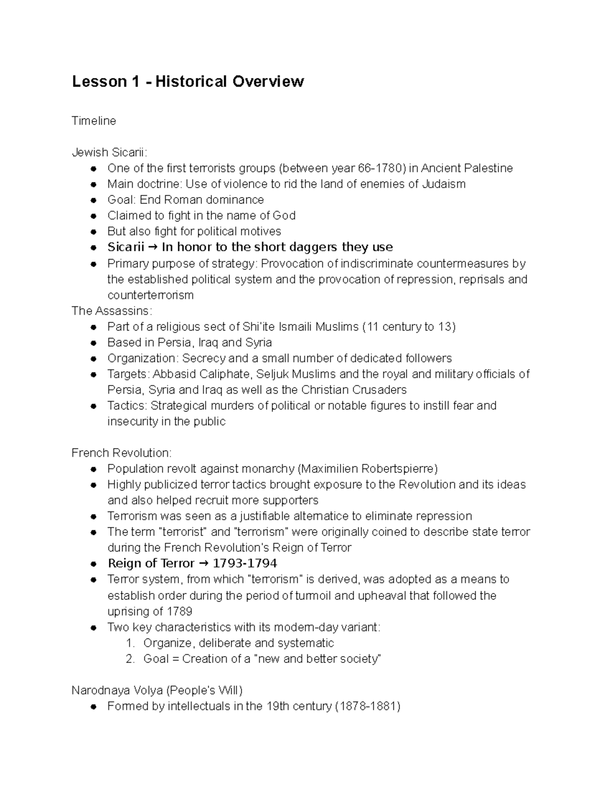 Poli 209 - POLI 209 full notes - Lesson 1 - Historical Overview ...