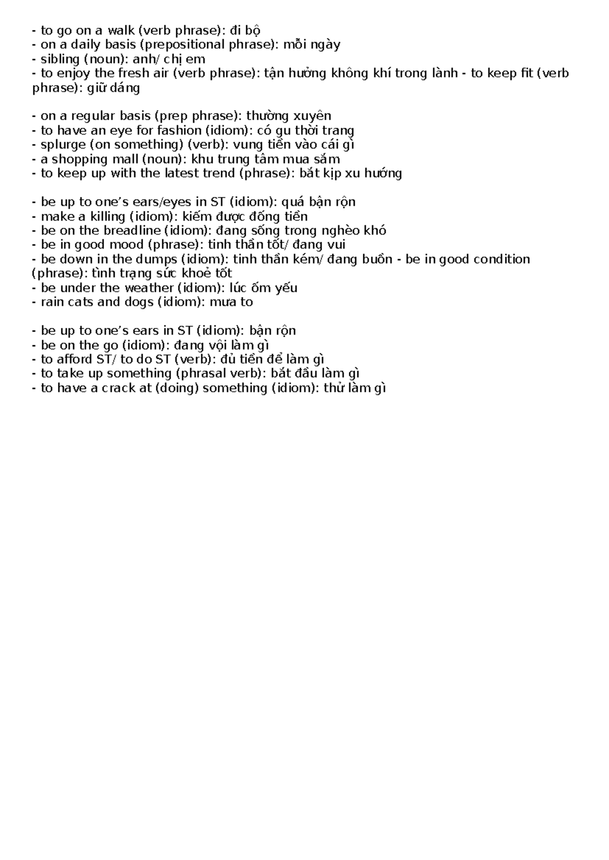 AQA Micro Companion: Daily Walks and Lifestyle Idioms - Studocu