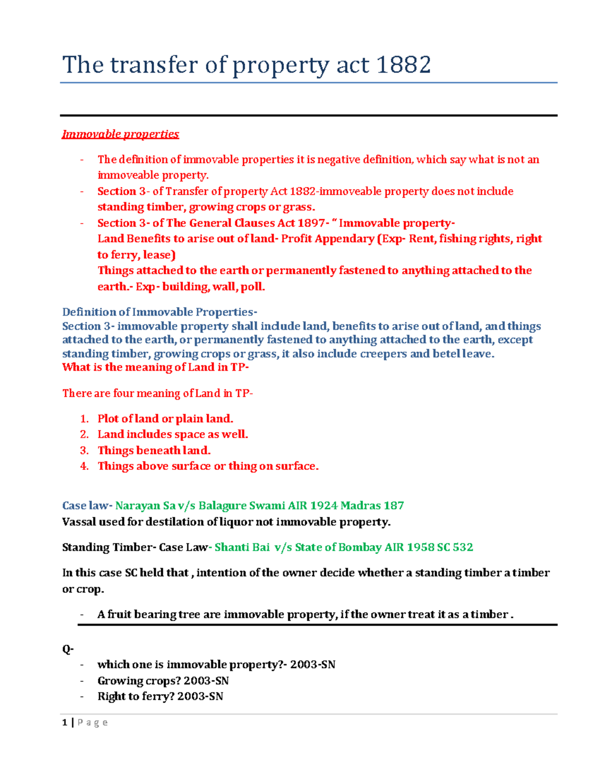 TP Act - transfer of property act - The transfer of property act 1882 ...