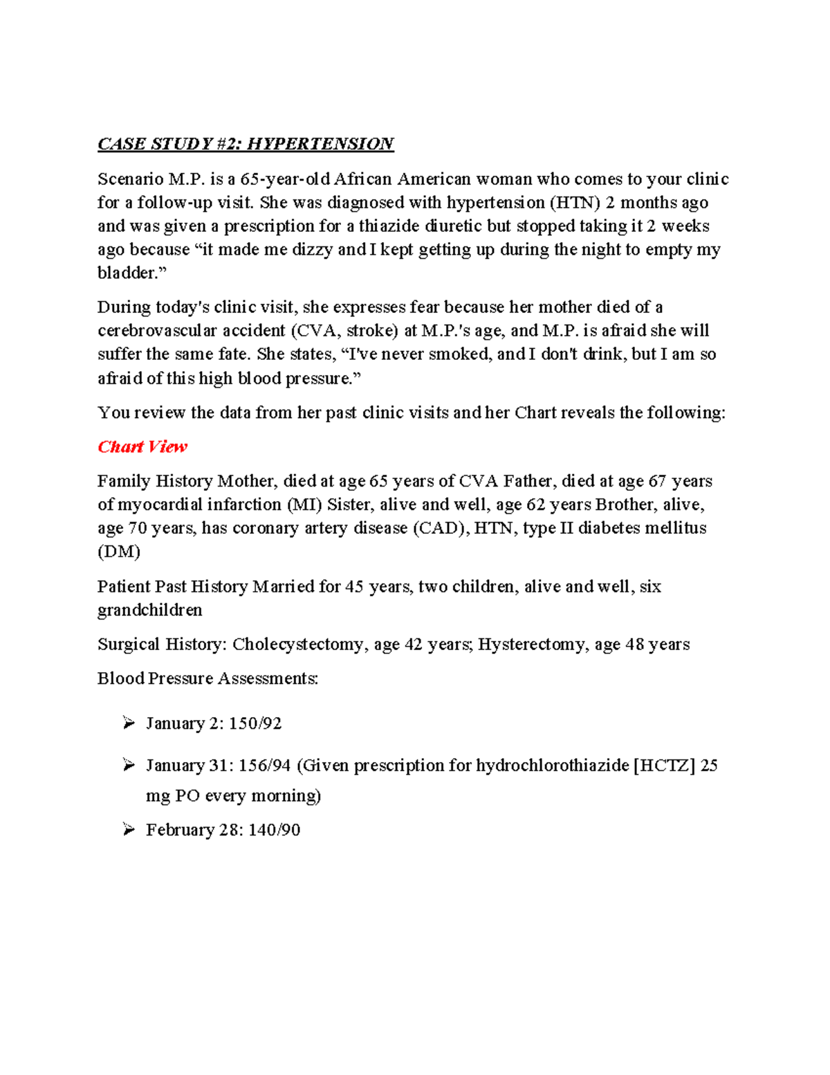 CASE Study 2 HTN - etiology of hypertension and the relationship with ...