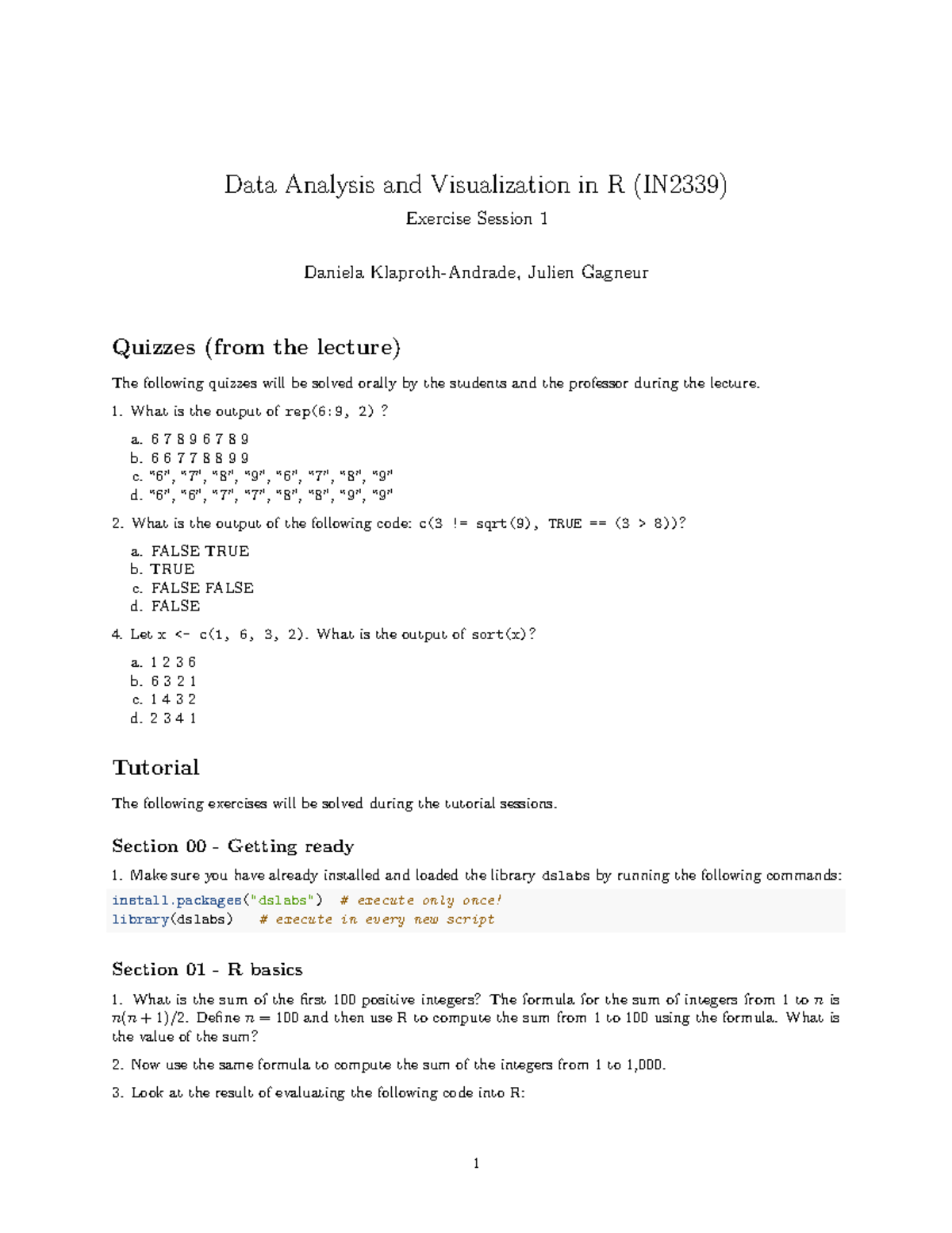 Exercise 01 - Data Analysis in R (IN2339) - Quiz & Tutorials - Studocu