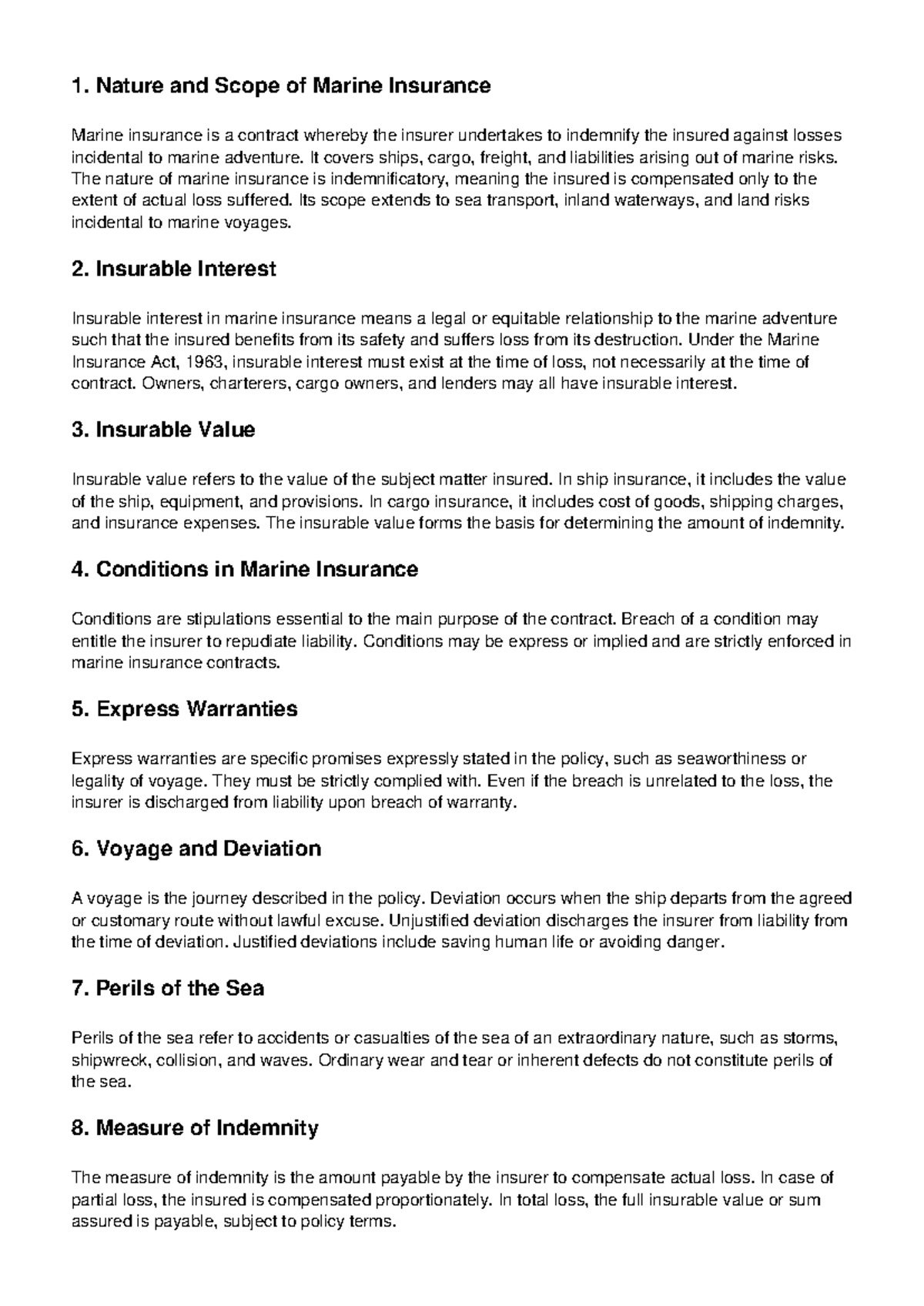 Unit 3 - Marine Insurance: Nature, Scope, and Key Concepts - Studocu