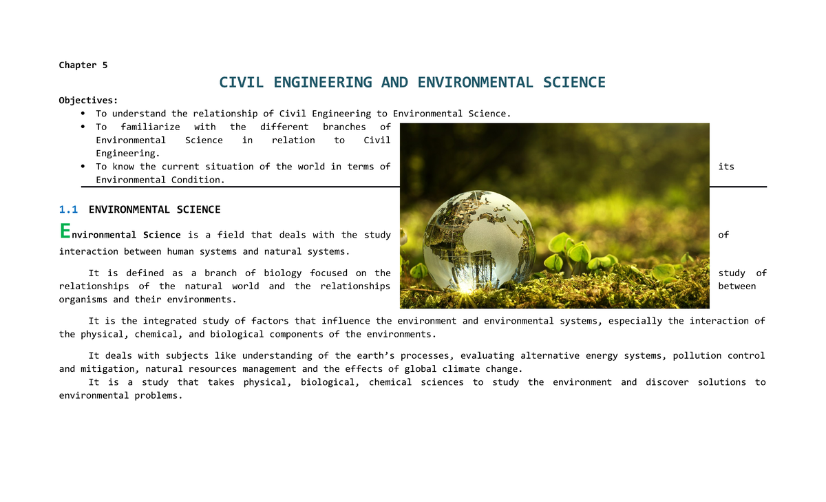 CE Topic 10 - Overview of Civil Engineering & Environmental Science ...