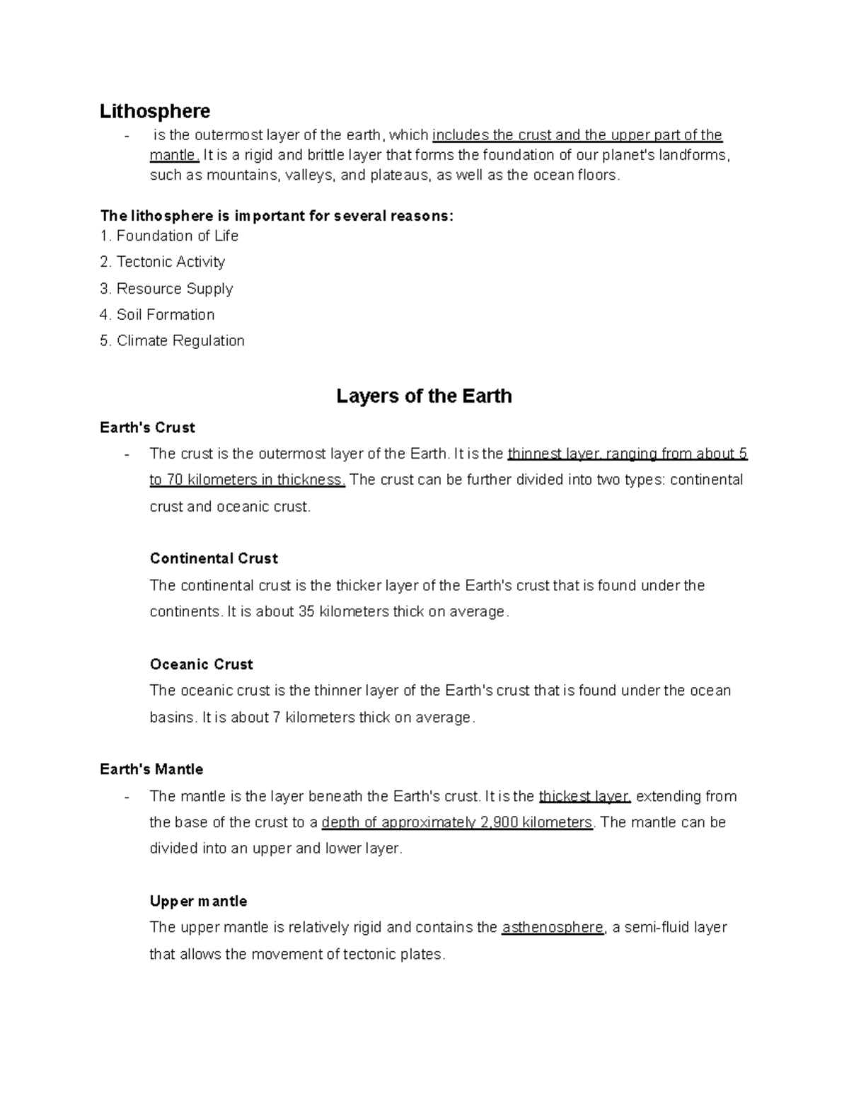 Lithosphere NOtes - Finals topic - Lithosphere - is the outermost layer ...