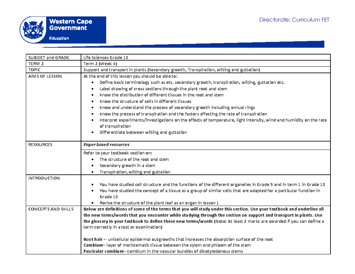 LIFE SCIENCES GRADE 10 STUDY GUIDE PDF DOWNLOAD TERM 4 visual data 6