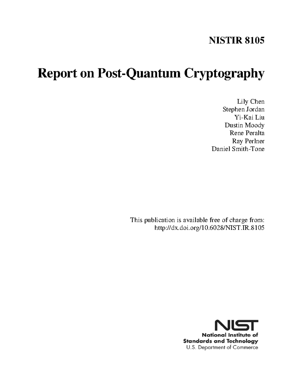 NISTIR 8105 - Report on Post-Quantum Cryptography Insights - Studocu