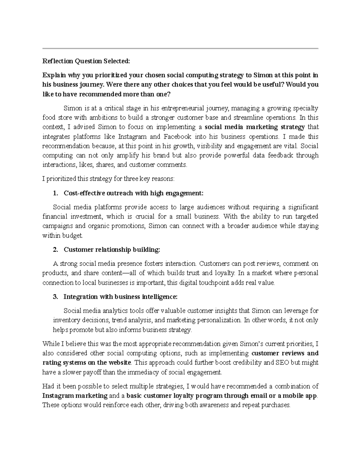 Social Computing Strategy for Simon's Business Journey: A Reflection ...