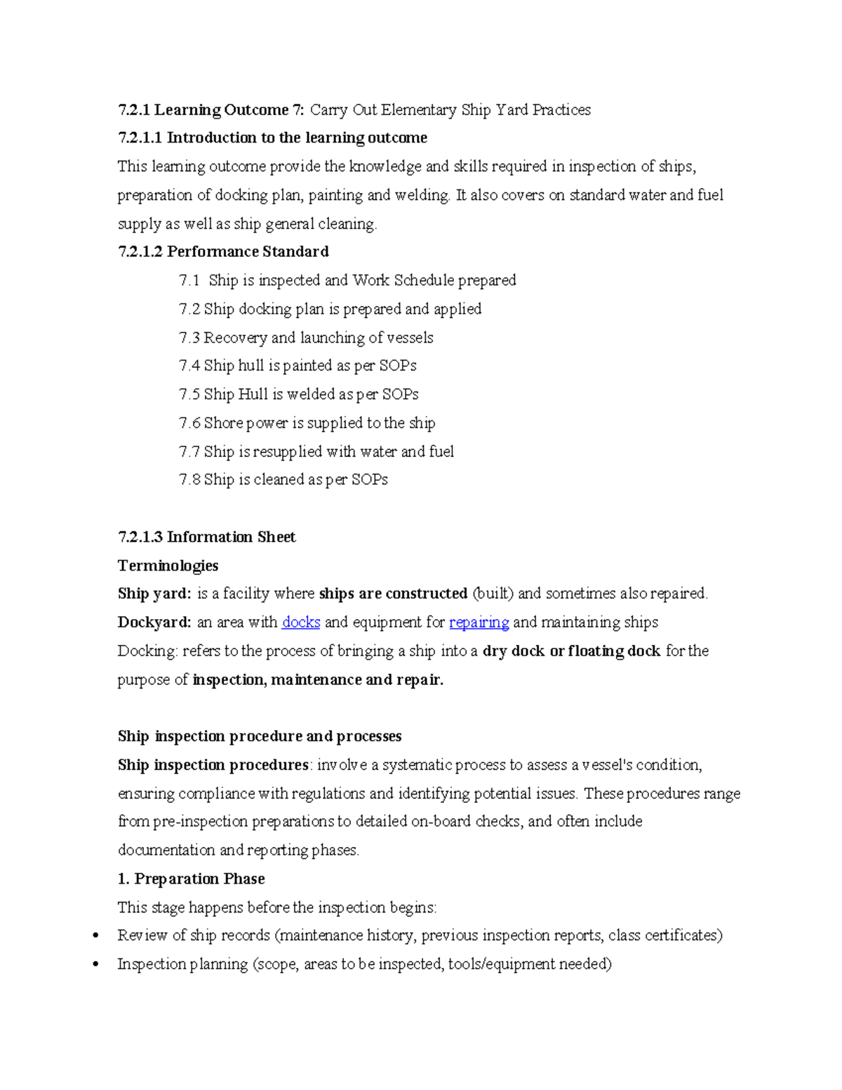 7.2.1 Ship Yard Practices: Inspection, Docking, and Maintenance Guide ...
