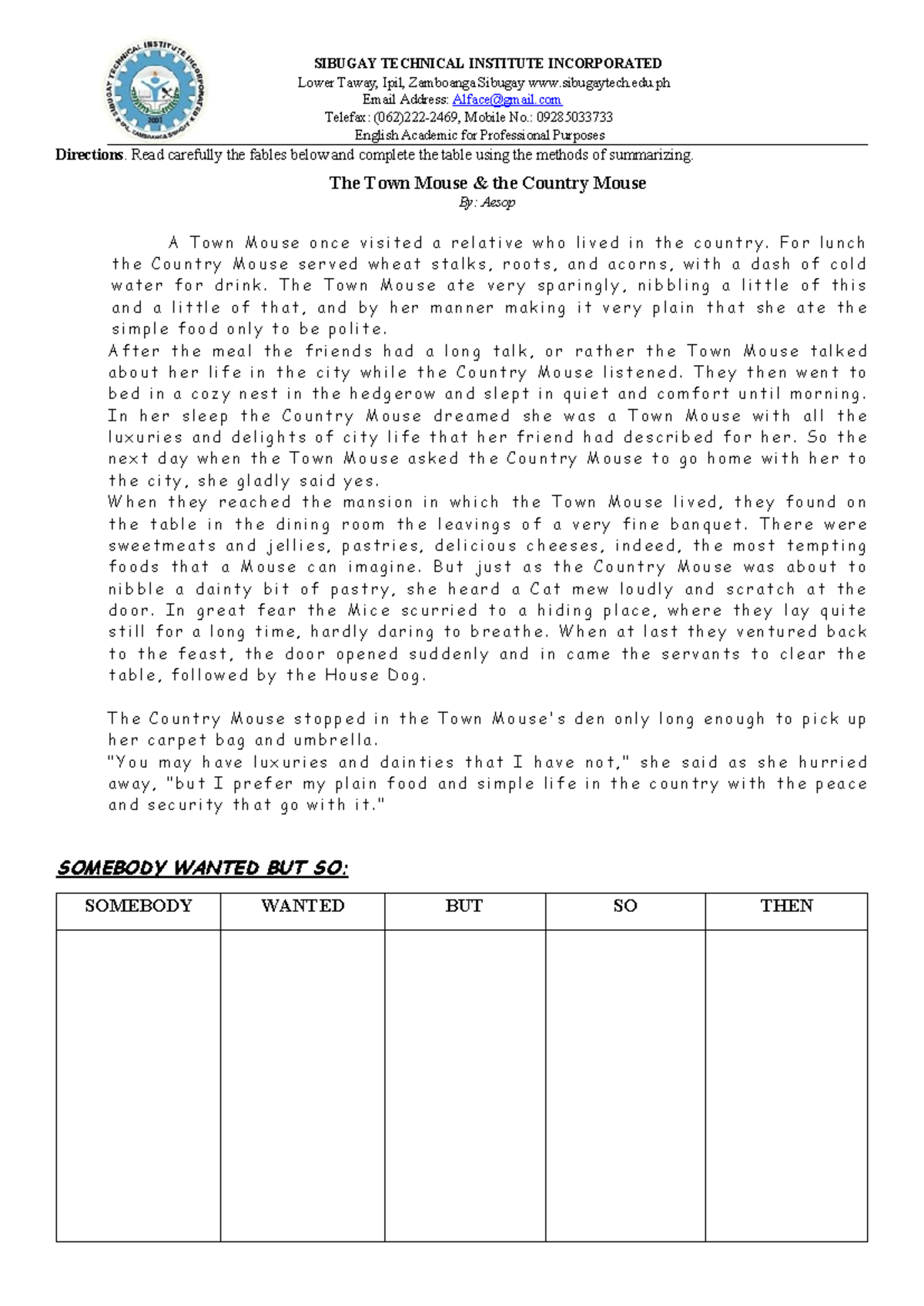 EAPP Activity: Summarizing 