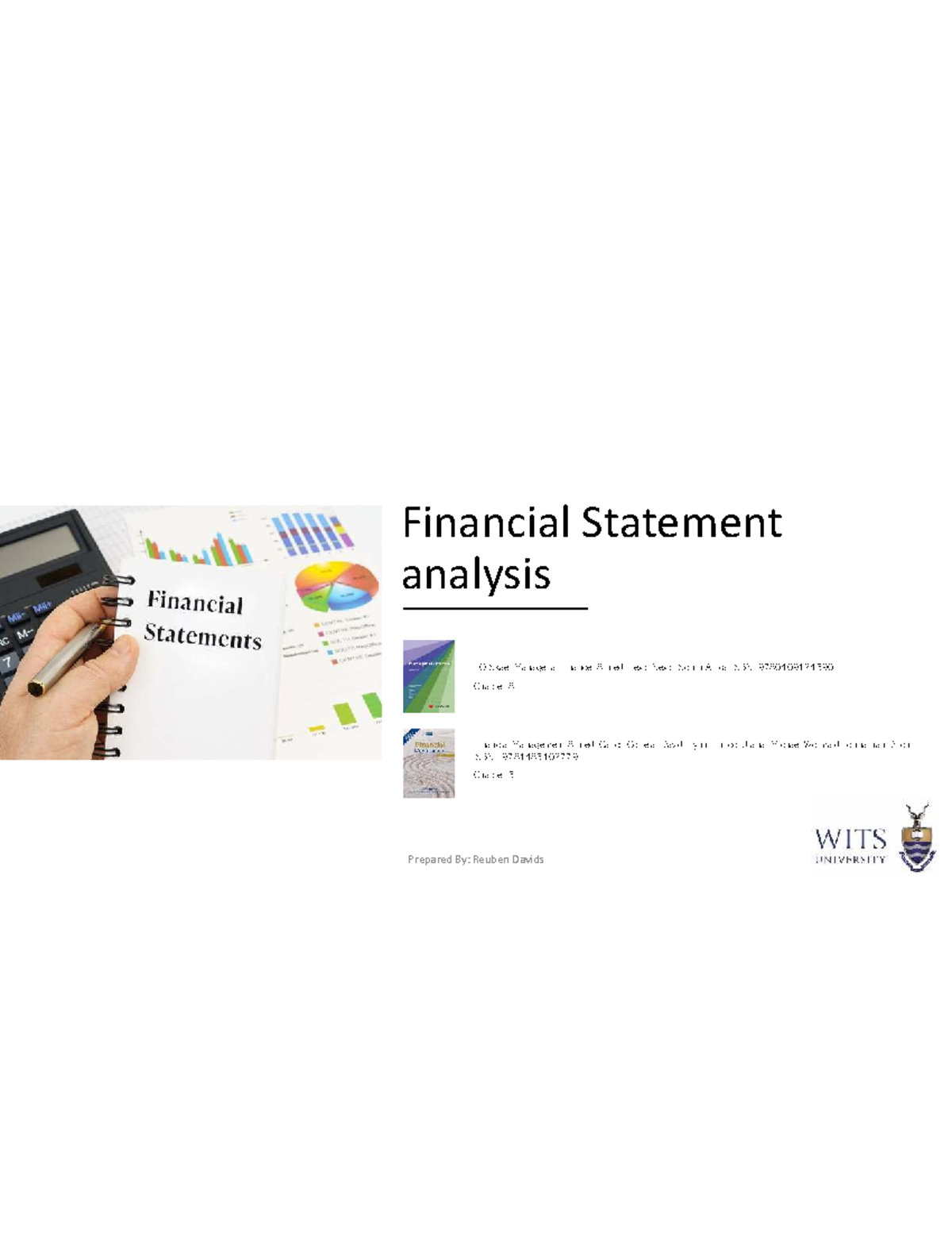 Financial statement analysis lesson notes: Manfin II - Studocu