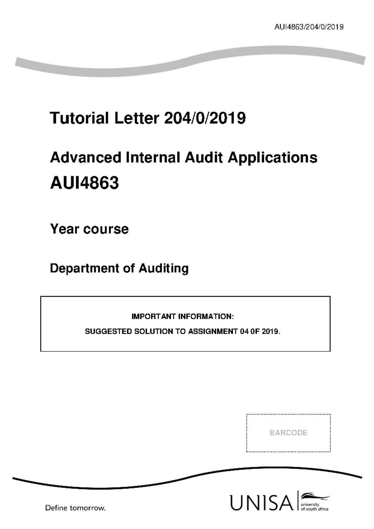 AUI4863 2019 TL 204 0 B - tutorials - AUI 4863 / 204 / 0 / 2019 ...