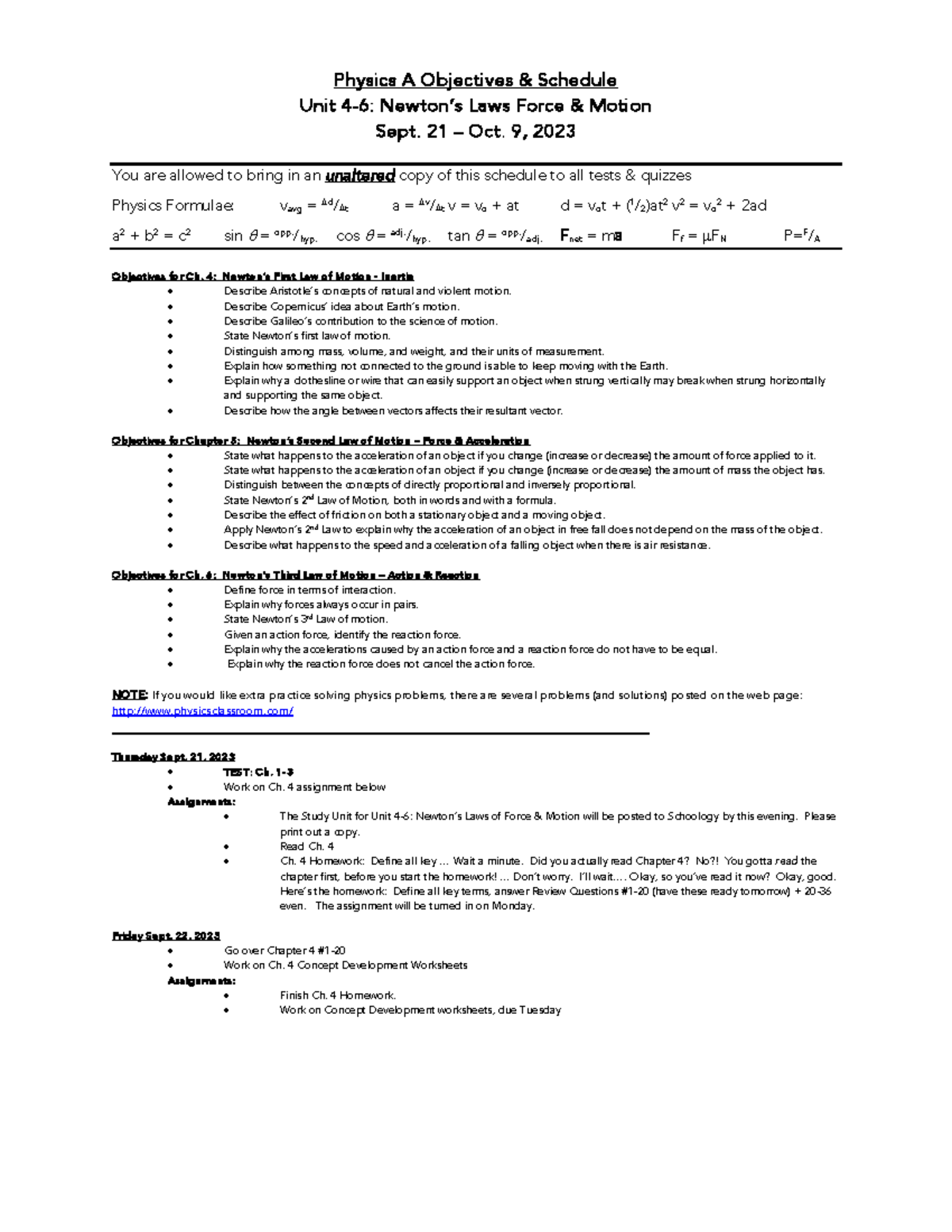 Unit 4-6: Newton’s Laws of Force & Motion Study Guide (2023) - Studocu