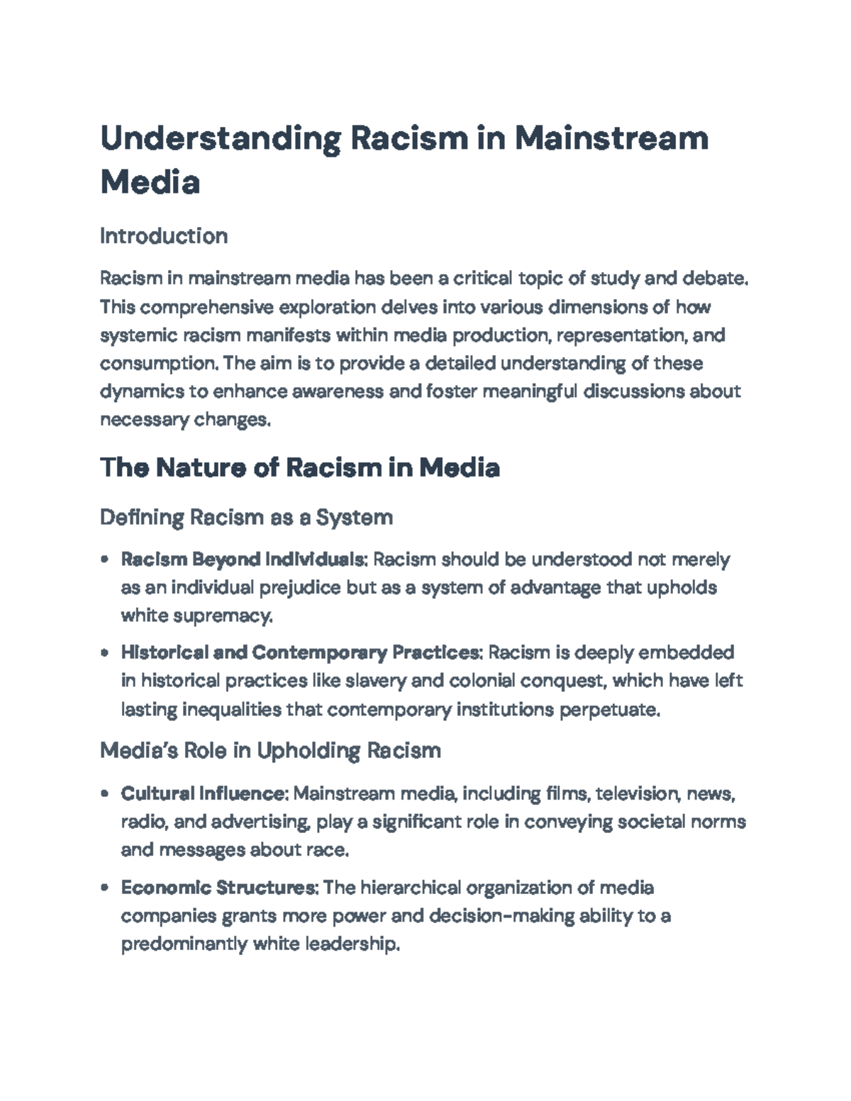 Understanding Systemic Racism in Mainstream Media Analysis ...