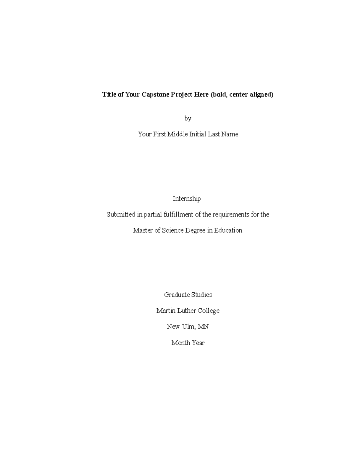 Capstone Internship Project Template - MS Education - Studocu