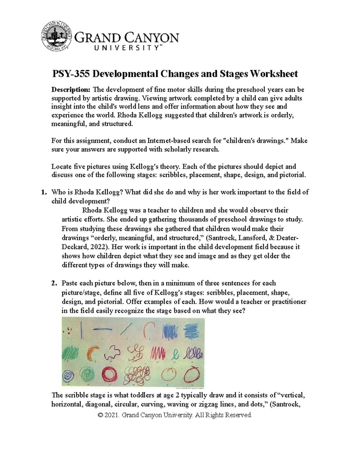 PSY 355 RS Stages of Child Development through Artistic Drawing - Studocu
