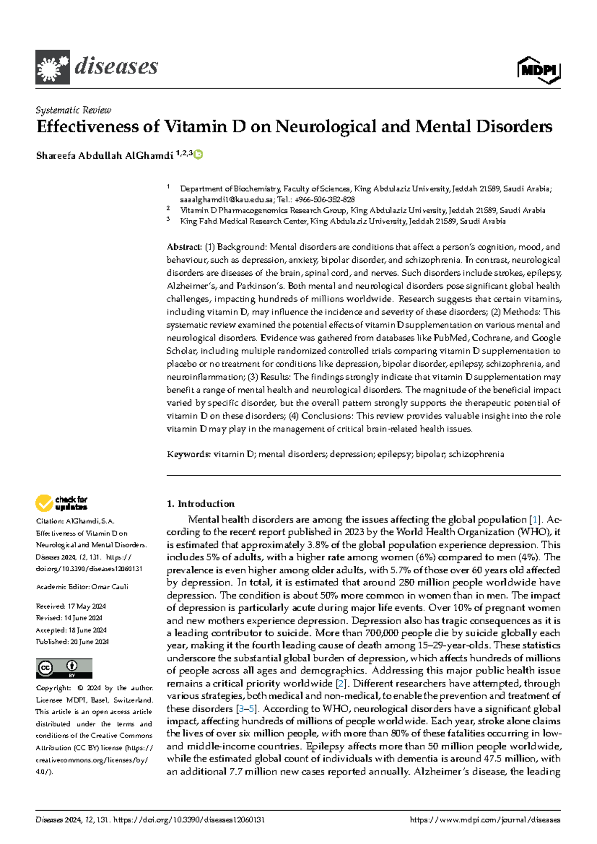 Diseases-12-00131 - Systematic Review of Vitamin D in Mental Health ...
