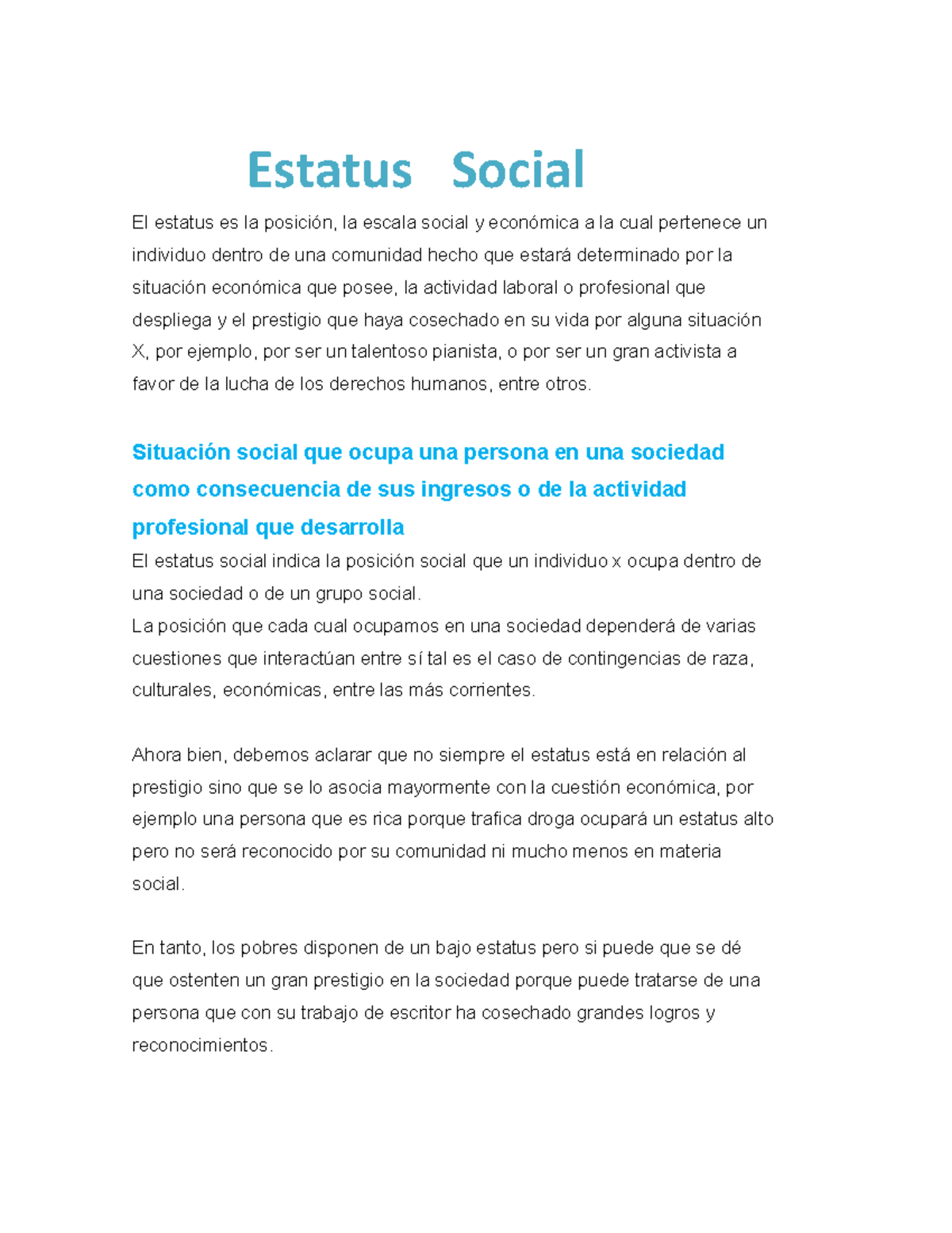 Estatus Social y sus Tipos: Informe Detallado sobre Clases Sociales ...