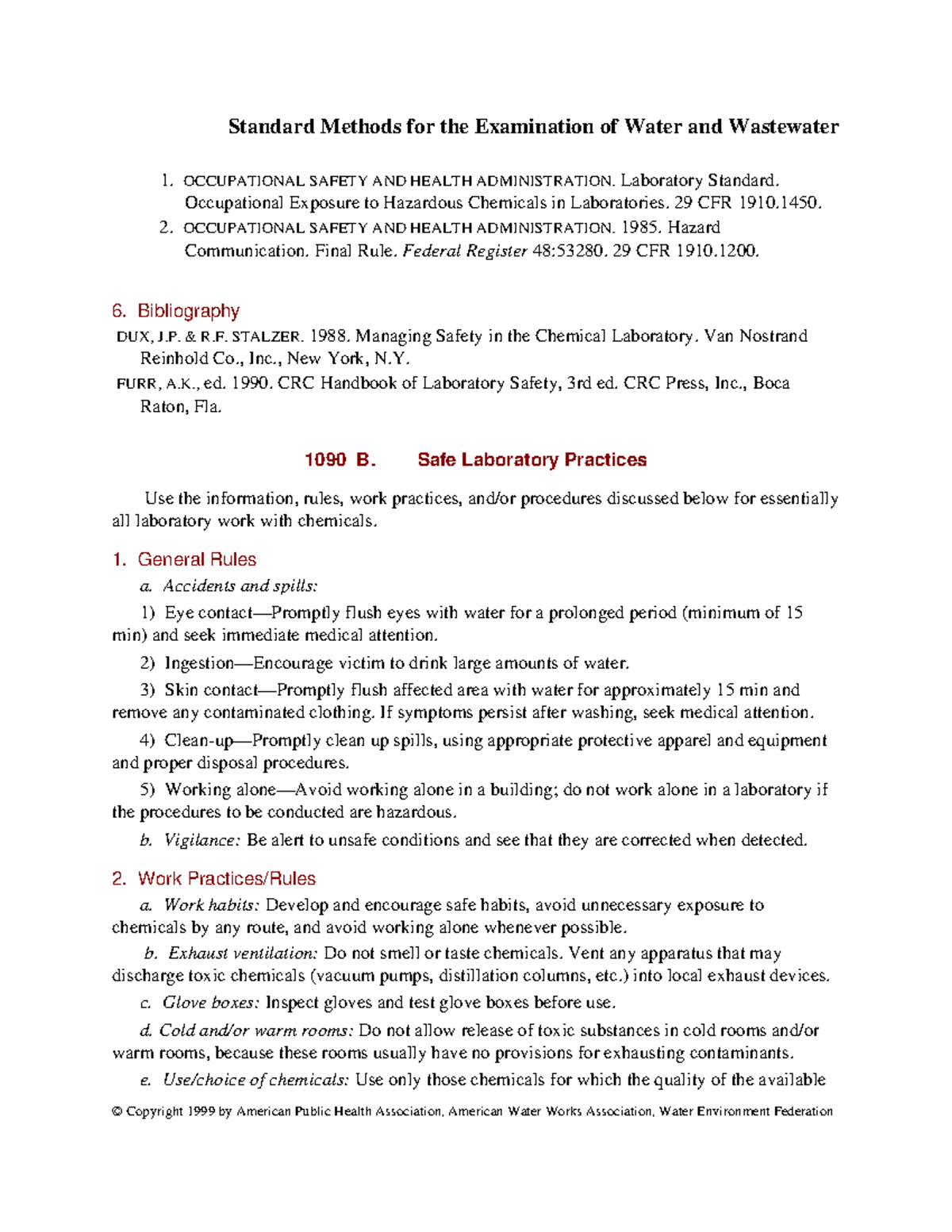 ALPHA Water Testing Standards: Safe Laboratory Practices Overview - Studocu
