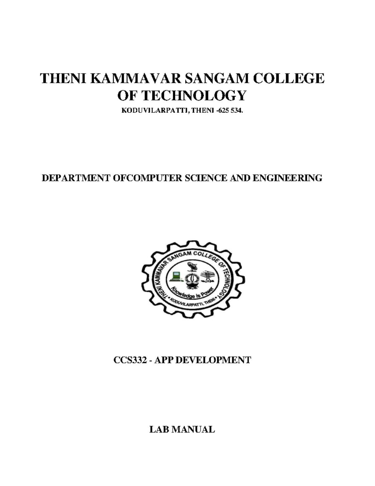 CCS332 App Development Lab Manual - Project Index and Guidelines - Studocu
