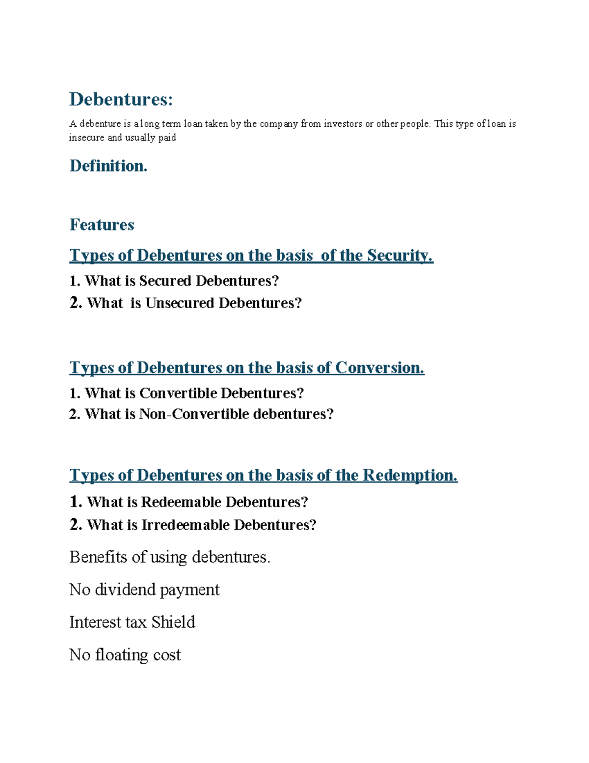 Business Finance Assignment: Understanding Debentures and Trade ...